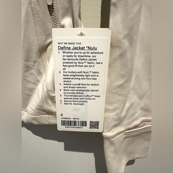 NWT Lululemon Define Nulu Jacket in the hot color Bone. - Picture 2 of 4